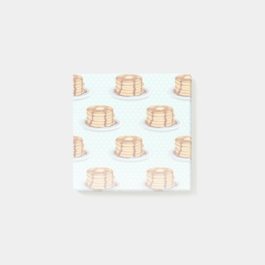 Pfannkuchen mit Ahornsirup und Punkt-Muster Post-it Klebezettel (Vorderseite)