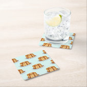 Pfannkuchen mit Ahornsirup und Punkt-Muster Rechteckiger Pappuntersetzer (Vor Ort)