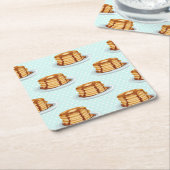 Pfannkuchen mit Ahornsirup und Punkt-Muster Rechteckiger Pappuntersetzer (angewinkelt)