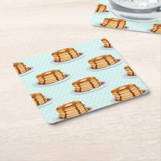 Pfannkuchen mit Ahornsirup und Punkt-Muster Rechteckiger Pappuntersetzer (angewinkelt)