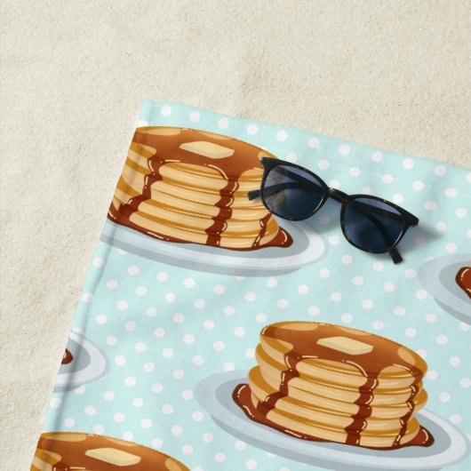 Pfannkuchen mit Ahornsirup und Punkt-Muster Strandtuch (Beispiel)