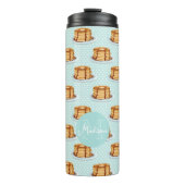 Pfannkuchen mit Ahornsirup und Punkt-Muster Thermosbecher (Vorderseite)