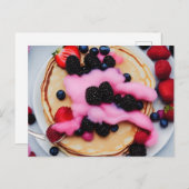 Pfannkuchen mit Beeren Postkarte (Vorne/Hinten)