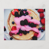 Pfannkuchen mit Beeren Postkarte (Vorderseite)