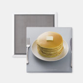 Pfannkuchen mit Butter auf einem Teller Magnet (Vorderseite/Rückseite)