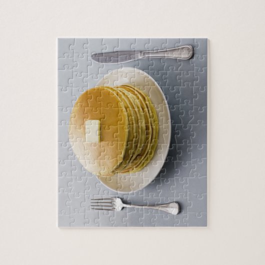 Pfannkuchen mit Butter auf einem Teller Puzzle (Vertikal)