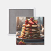 Pfannkuchen mit Erdbeeren Magnet (Vorderseite/Rückseite)