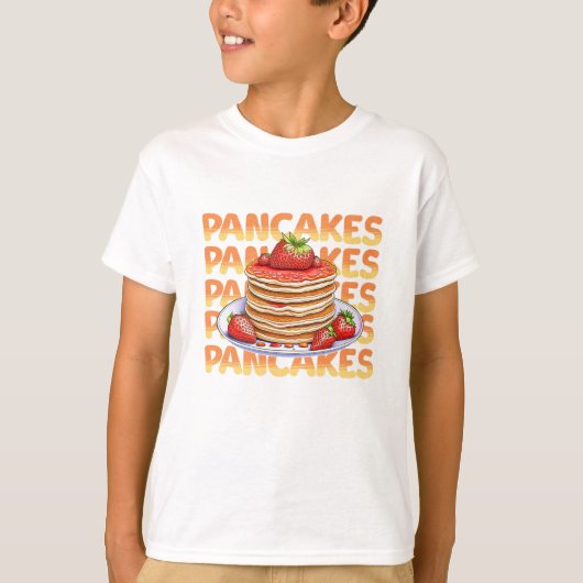 Pfannkuchen mit Erdbeeren überzogen T-Shirt (Vorderseite)