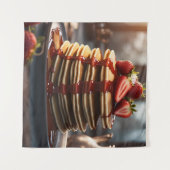 Pfannkuchen mit Erdbeeren Wandteppich (Vorderseite (Horizontal))