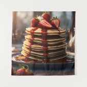 Pfannkuchen mit Erdbeeren Wandteppich (Vorderseite)