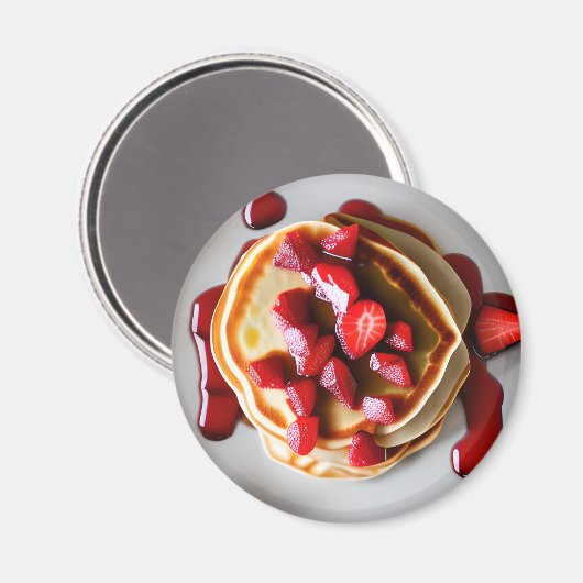 Pfannkuchen mit Erdbeersirup Magnet (Vorderseite/Rückseite)