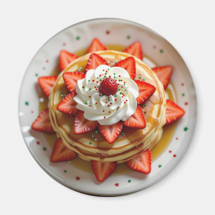 Pfannkuchen mit Schlagsahne und Weihnachtsstreusel Magnet