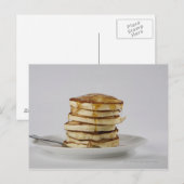 Pfannkuchen mit Sirup Postkarte (Vorne/Hinten)