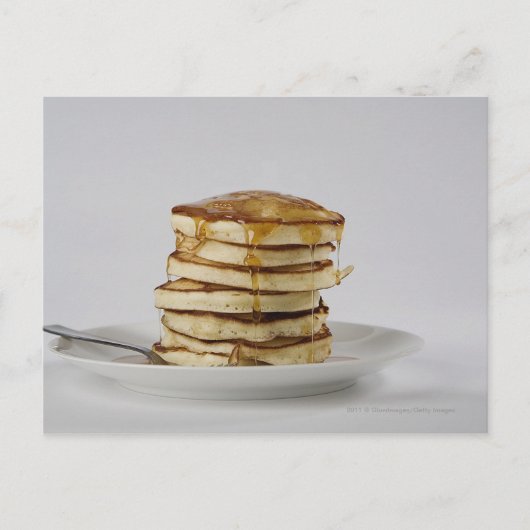 Pfannkuchen mit Sirup Postkarte (Vorderseite)