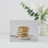 Pfannkuchen mit Sirup Postkarte (Stehend Vorderseite)
