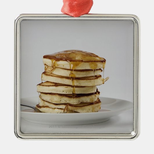 Pfannkuchen mit Sirup Silbernes Ornament (Vorne)