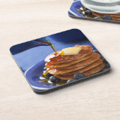 Pfannkuchen mit Sirup und Blaubeere Getränkeuntersetzer (Linke Seite)