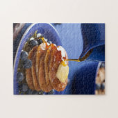 Pfannkuchen mit Sirup und Blaubeere Puzzle (Horizontal)