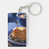 Pfannkuchen mit Sirup und Blaubeere Schlüsselanhänger (Rückseite)