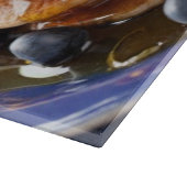 Pfannkuchen mit Sirup und Blaubeere Schneidebrett (Ecke)