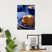 Pfannkuchen mit Sirup und Heidelbeere Poster (Heimbüro)