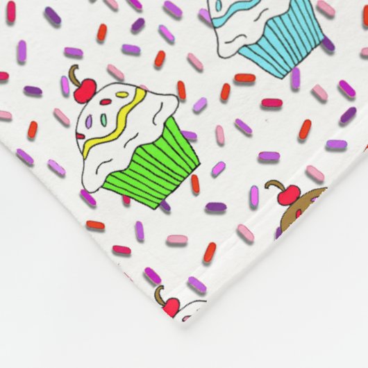 Pfannkuchen mit Sprinklen und Kirschen Fleecedecke (Ecke)