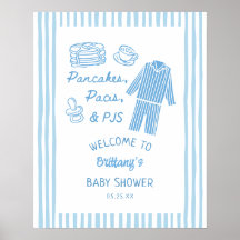 Pfannkuchen, Pacis & PJs Jungen-Baby-Party Willkom
