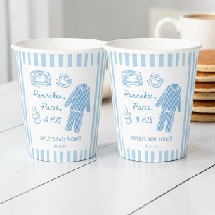 Pfannkuchen, Pacis & Pyjamas Jungen-Baby-Party Pappbecher
