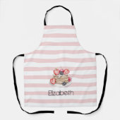 Pfannkuchen, rosa Streifen Schürze (Vorderseite)