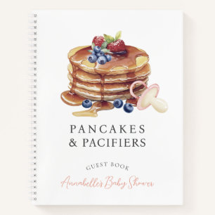 Pfannkuchen & Schnuller Rosa Babyparty-Gästebuch Notizblock