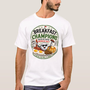 Pfannkuchen Speck Birdies Lustiger Golf Frühstück T-Shirt