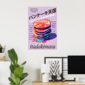 Pfannkuchen-Stapel-Kunstposter Japanischer Foodie- Poster (Heimbüro)