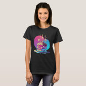 Pfannkuchen Synthwave 80er Retrowave-Ästhetik T-Shirt (Vorne ganz)