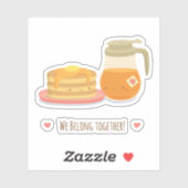 Pfannkuchen und Ahornsirup gehören zusammen Aufkleber (Blatt)