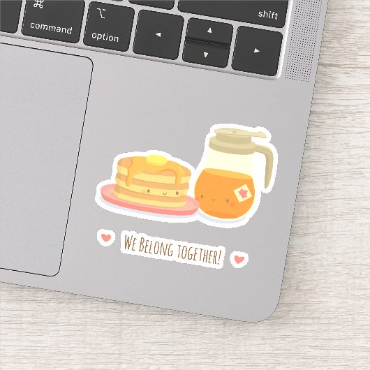 Pfannkuchen und Ahornsirup gehören zusammen Aufkleber (Detail)