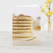 Pfannkuchen und Ahornsirup Karte (Gelbe Blume)
