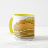 Pfannkuchen und Ahornsirup niedlich gelb und weiß Tasse (Vorderseite Links)