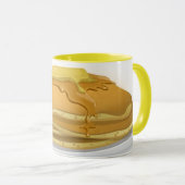 Pfannkuchen und Ahornsirup niedlich gelb und weiß Tasse (VorderseiteRechts)