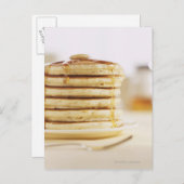 Pfannkuchen und Ahornsirup Postkarte (Vorne/Hinten)