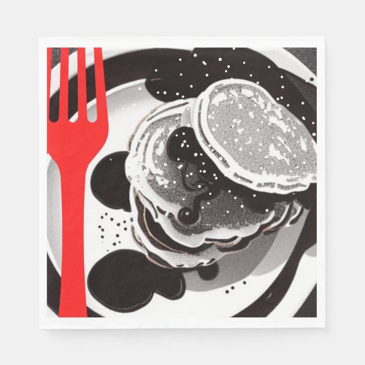 Pfannkuchen und Gabelpapier Napkins Serviette (Vorderseite)