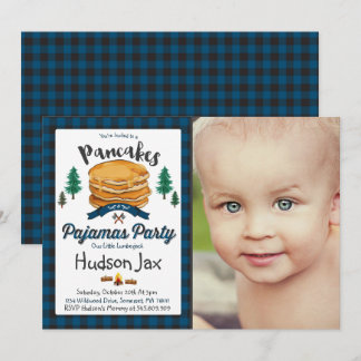 Pfannkuchen und Pajamas Geburtstag Einladung Karie