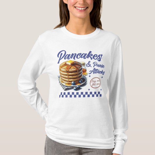 Pfannkuchen und Panikattacken Spaß für psychische T-Shirt (Vorderseite)