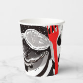 Pfannkuchen und Papierkörbe Pappbecher (Rückseite)