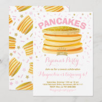 Pfannkuchen und Party Pyjama-Geburtstags-Einladung