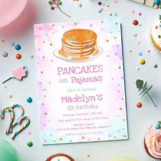 Pfannkuchen und Pyjama-Geburtstagsfeier Einladung