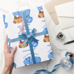 Pfannkuchen und Pyjama Jungen-Geburtstagsfeier Geschenkpapier