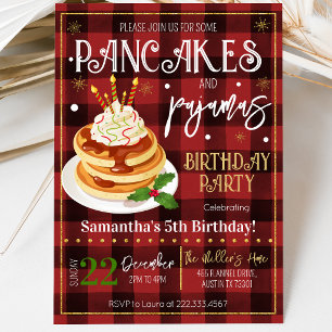 Pfannkuchen und Pyjama-Weihnachtsfeier Einladung