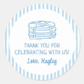 Pfannkuchen und Schlafanzug Frühstück Danke Runder Aufkleber (Vorderseite)