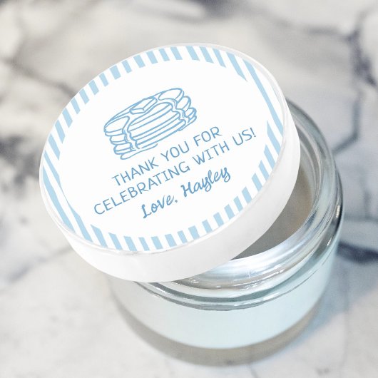 Pfannkuchen und Schlafanzug Frühstück Danke Runder Aufkleber