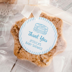 Pfannkuchen und Schlafanzug Frühstück Jungen-Baby- Runder Aufkleber